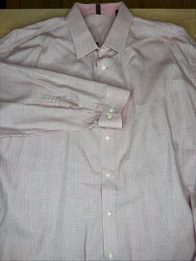 The Original Ben Sherman 100% Cotton Men's XL Red Micro Check Button Down Dress